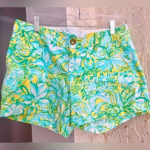 Lilly Pulitzer Callahan Shorts in Dandelion Yellow Beach Gypsies SZ 4